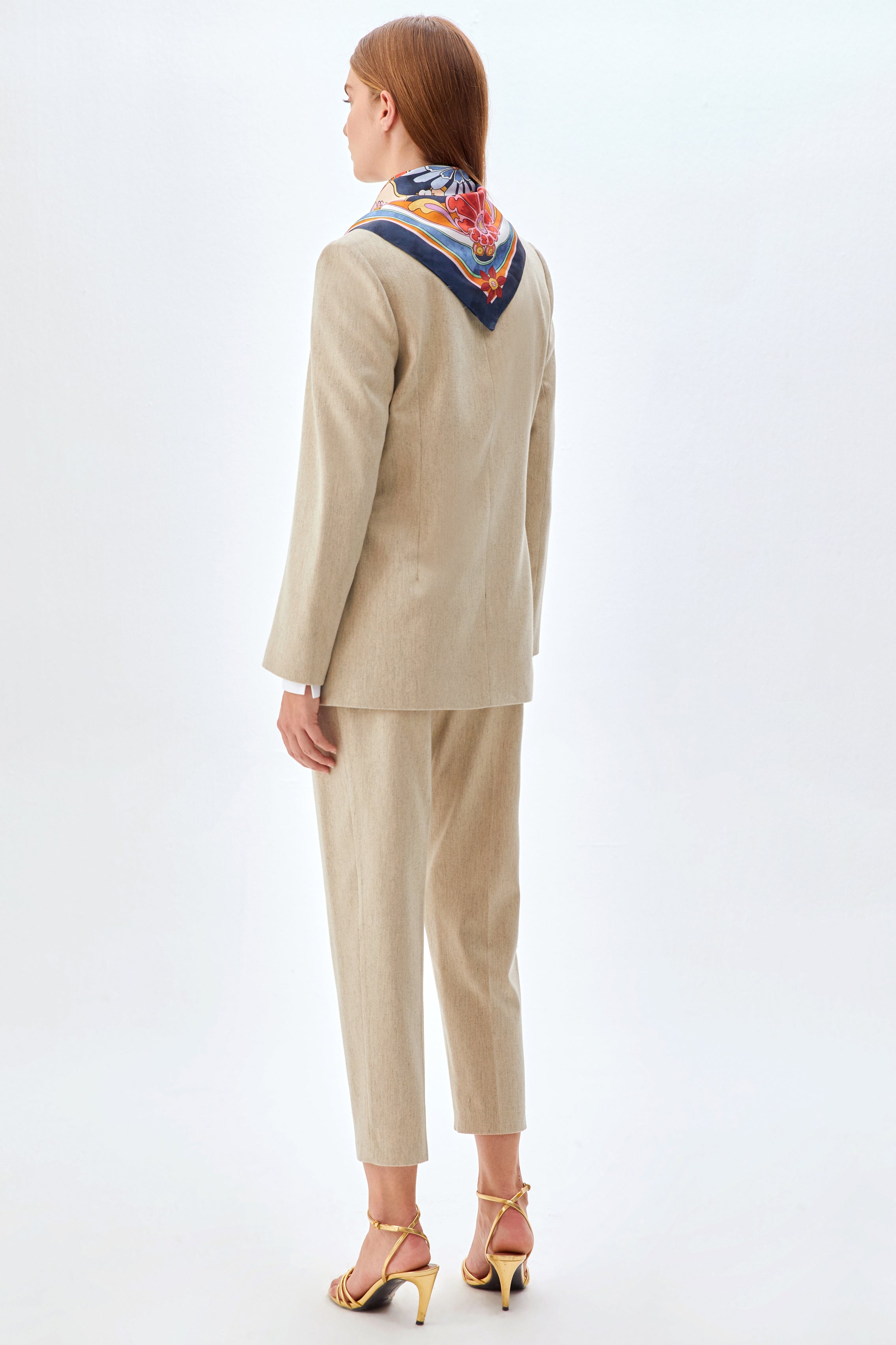 Şal Detaylı Ceket Pantolon Takım