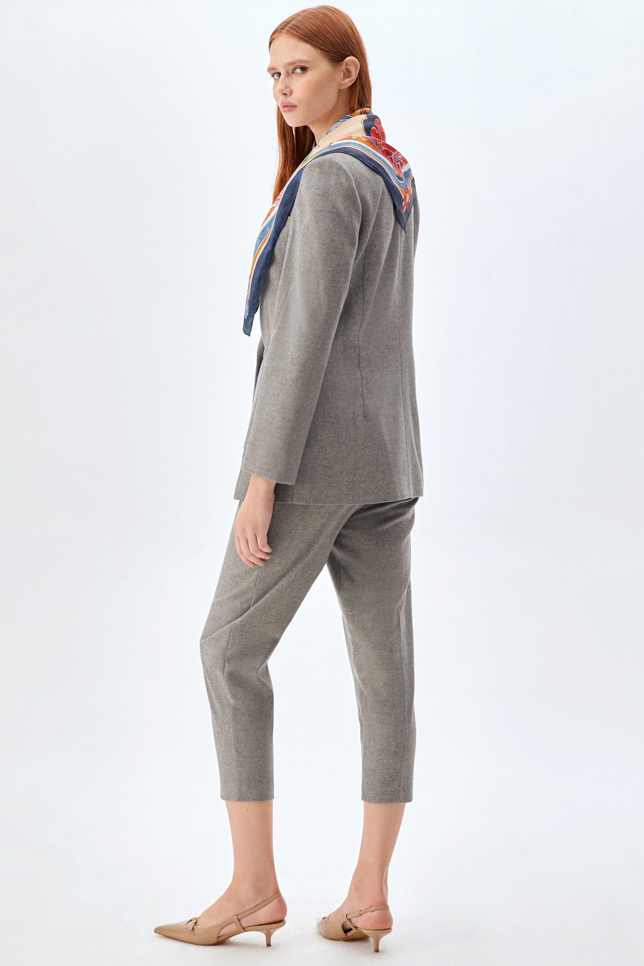 Şal Detaylı Ceket Pantolon