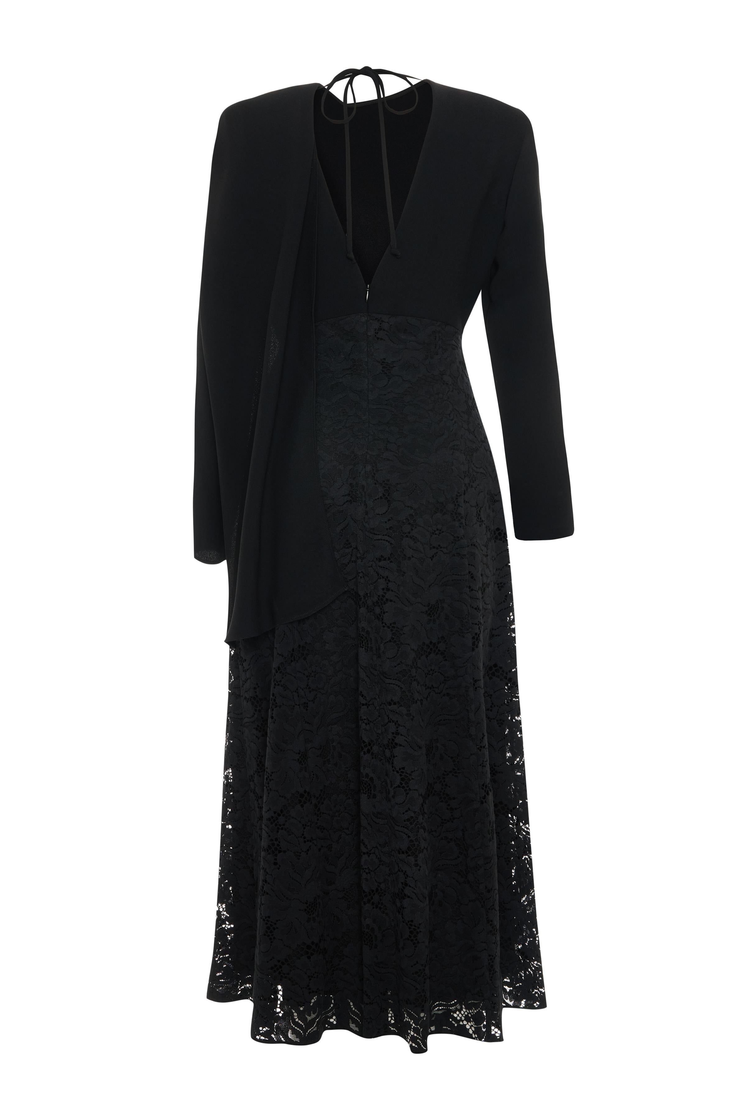 SIRT BAĞLAMA DETAYLI DANTEL ELBİSE 26W40854