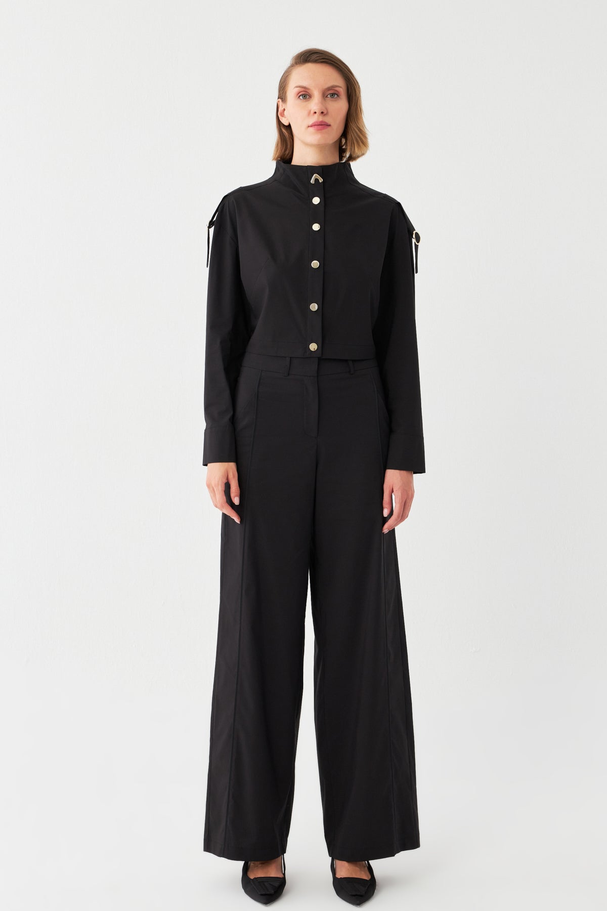 Straight-Fit Düğmeli Takım SİYAH