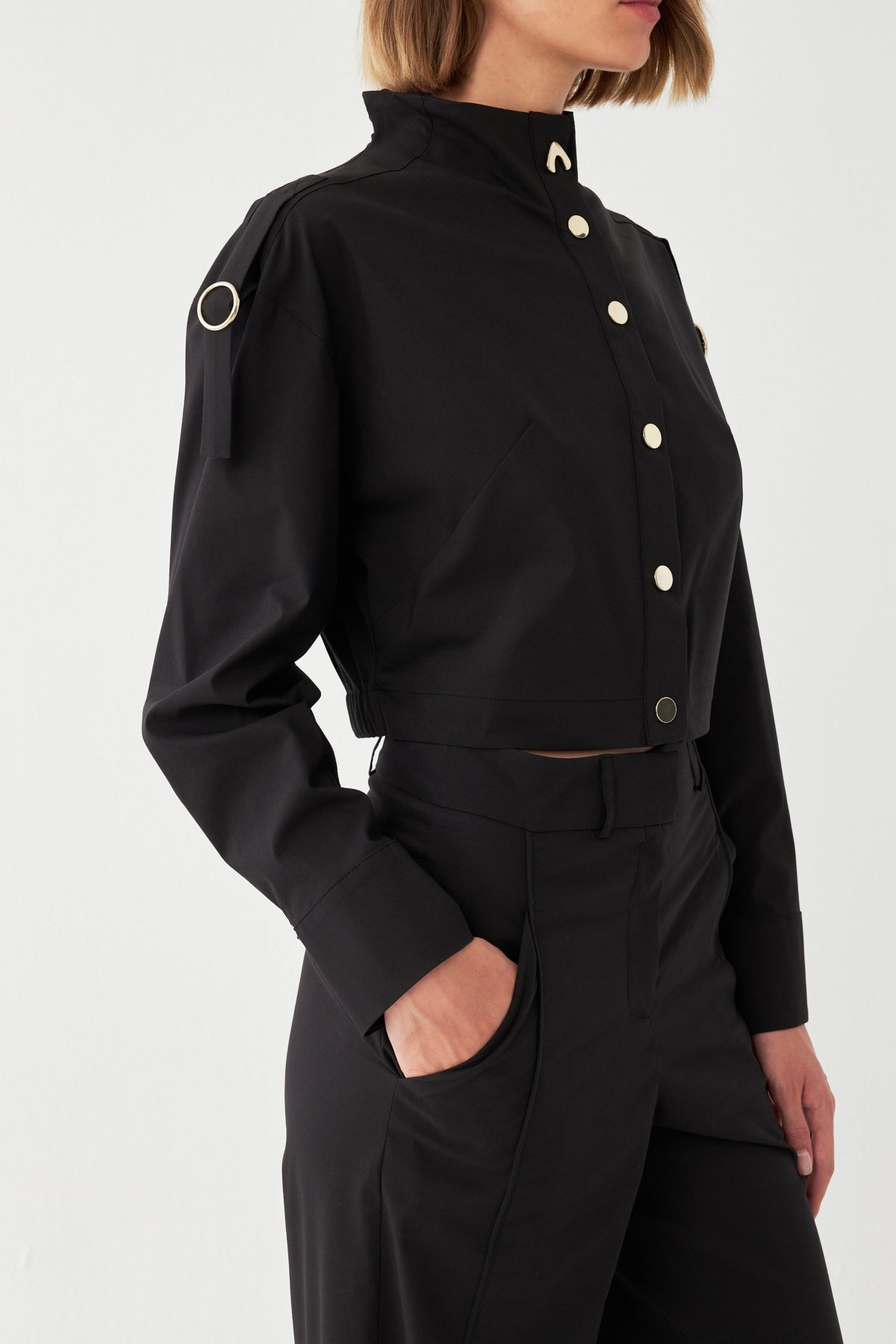 Straight-Fit Düğmeli Takım SİYAH