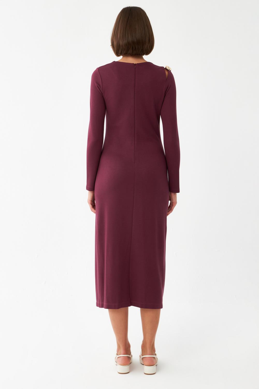 Straight-Fit Elbise BORDO