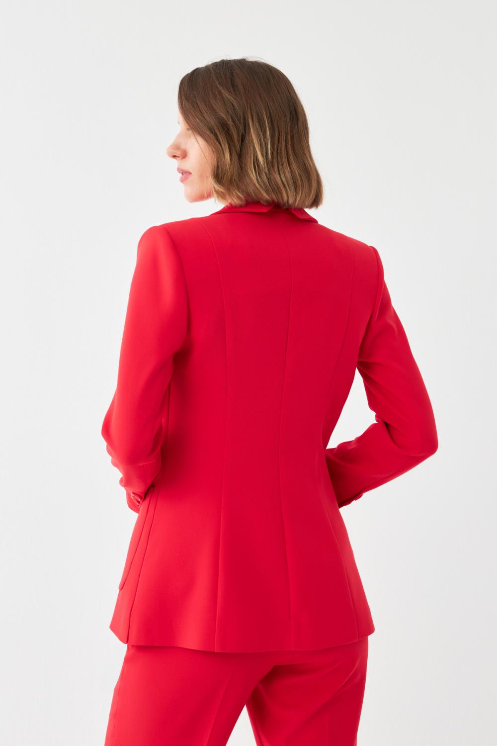 Tek Düğmeli Blazer-Pantolon Takım