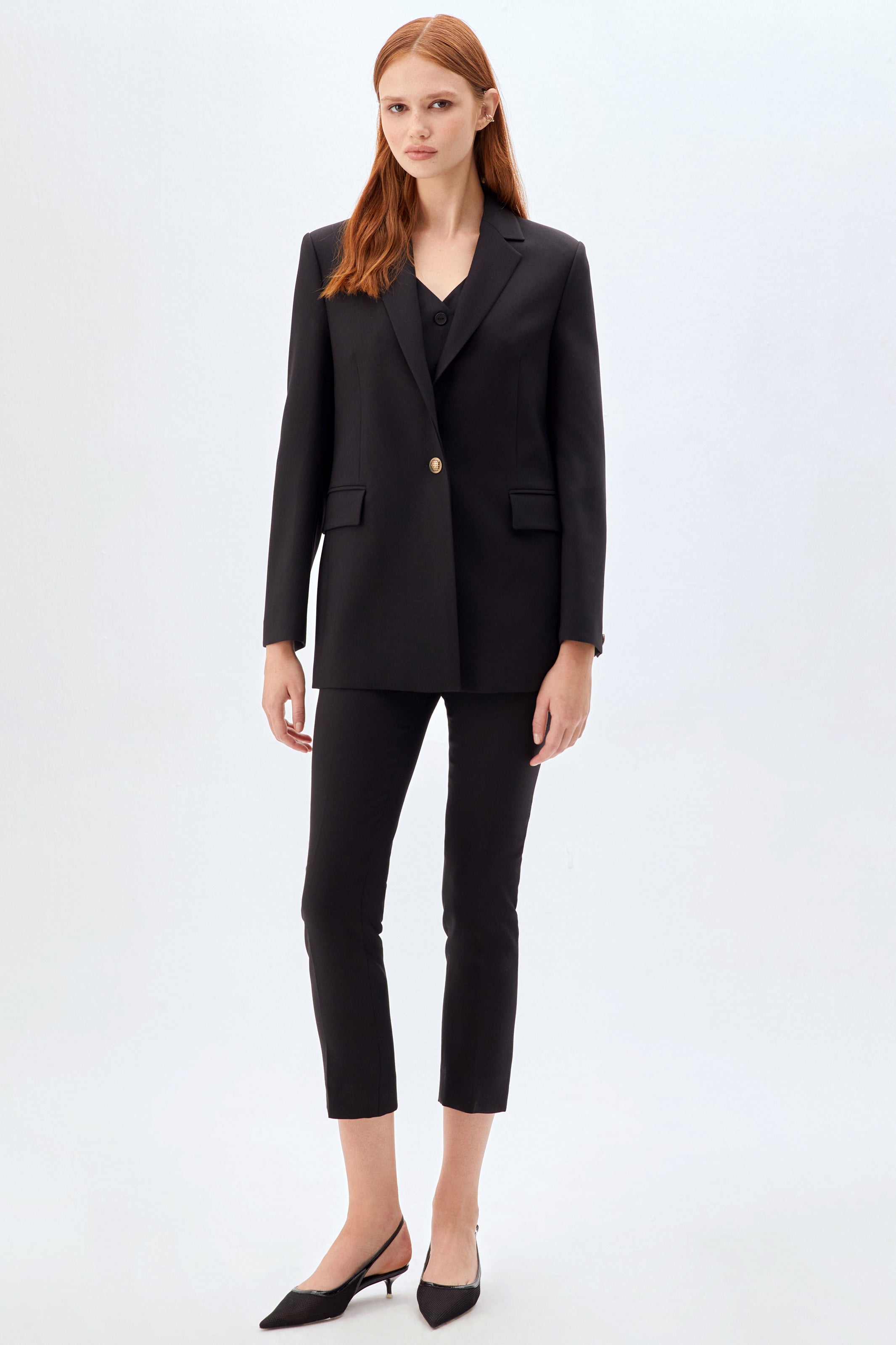 Tek Düğmeli Blazer Ceket Takım SİYAH