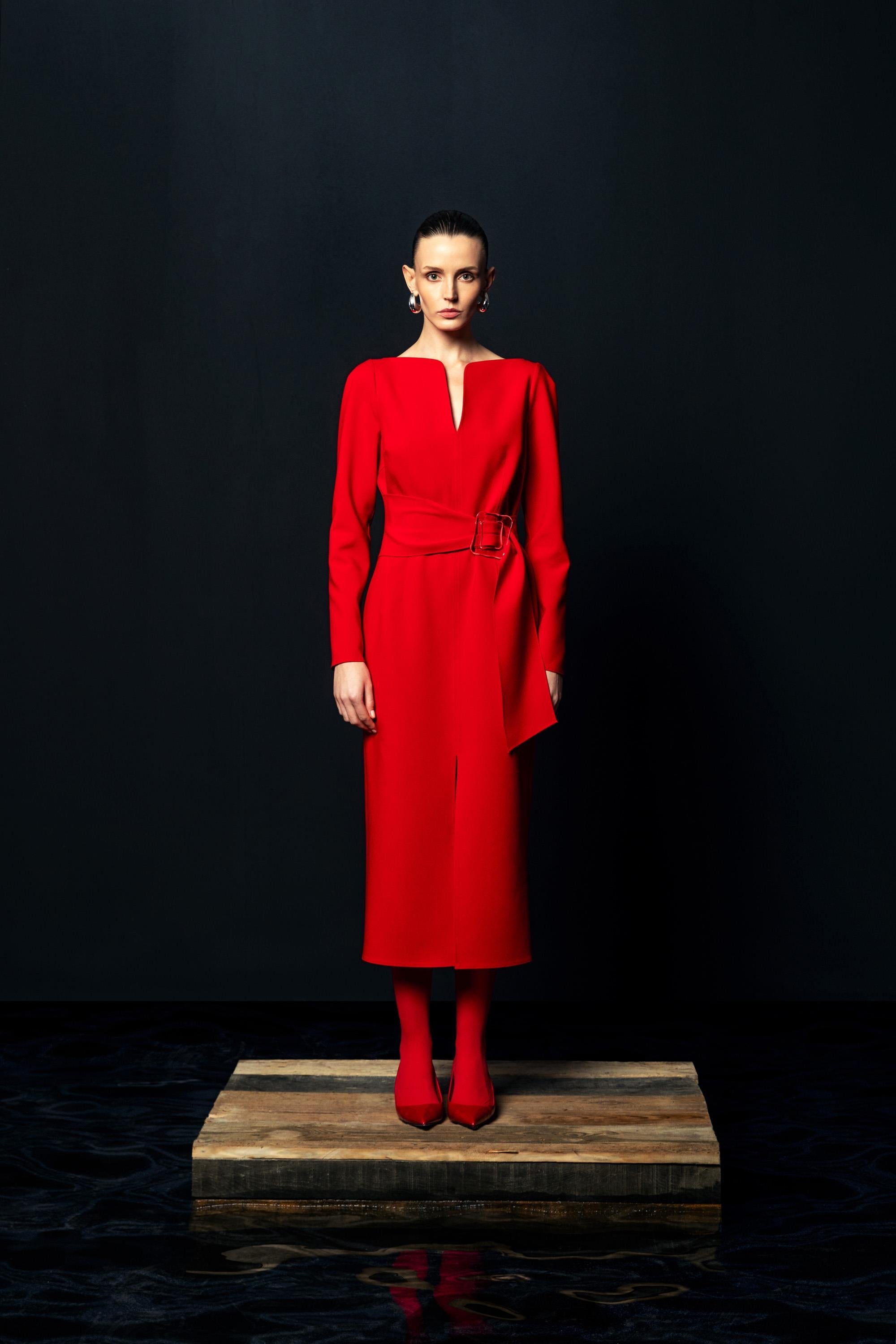 TOKALI YIRTMAÇ DETAYLI ELBİSE 26W40852