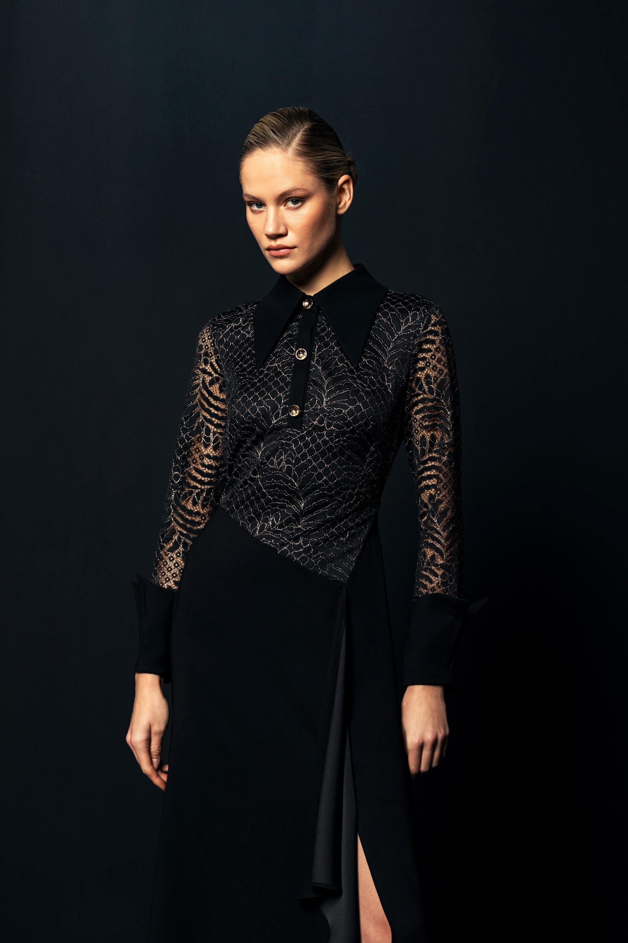 TRANSPARAN DETAYLI ELBİSE 26W40810