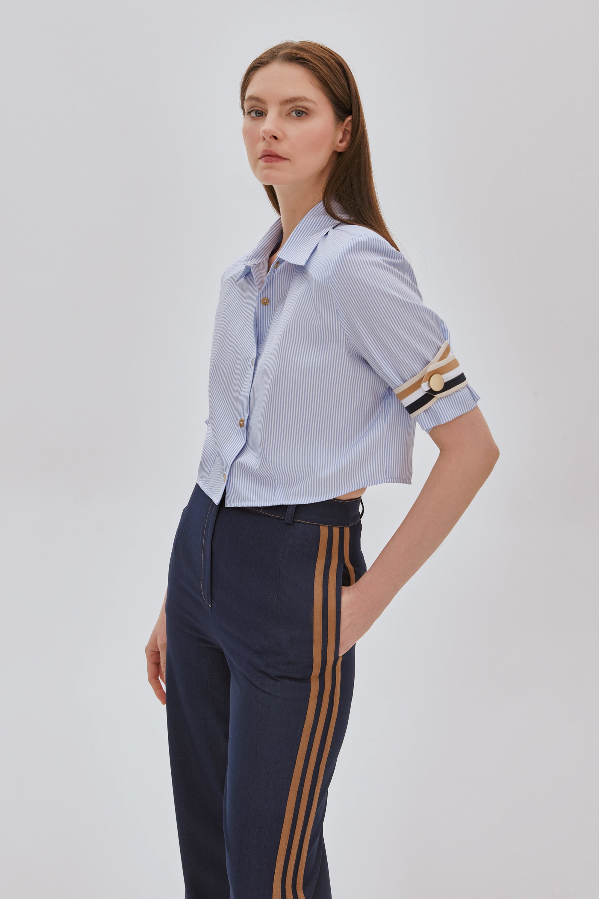 Vatkalı Crop Gömlek