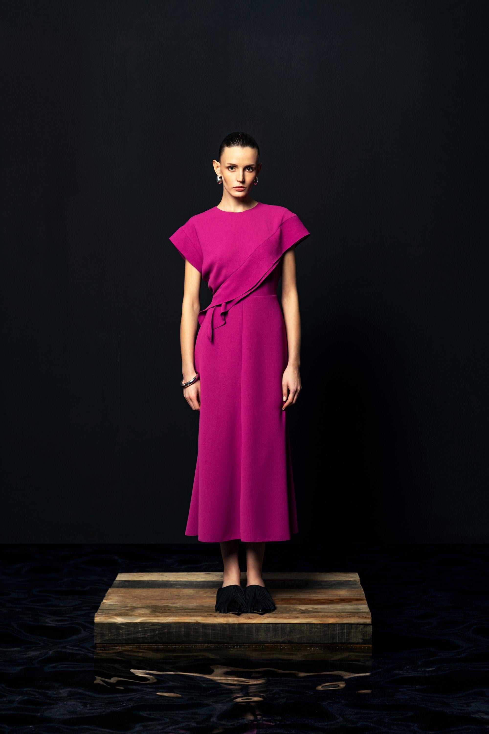 VOLANLI UZUN ELBİSE 26W40813