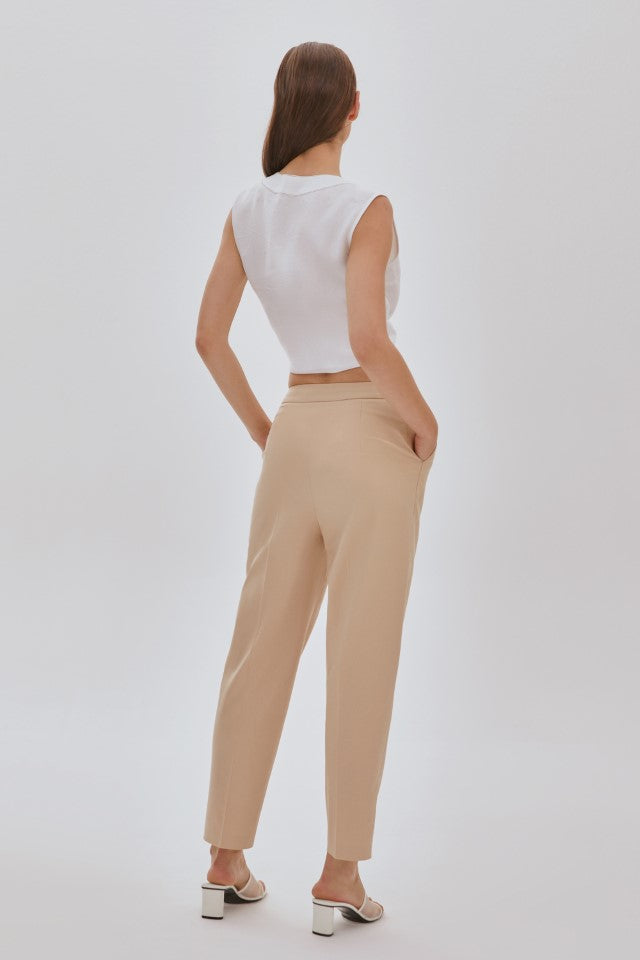 Yırtmaç Detaylı Pantolon Bej