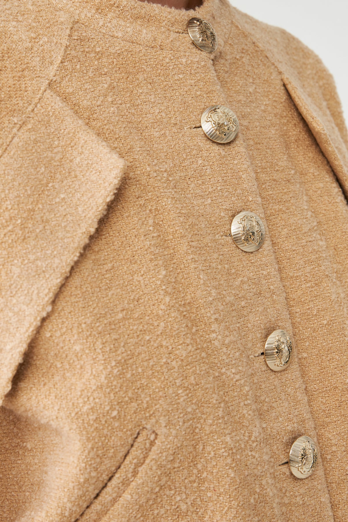 Dokulu Bomber Ceket BEJ