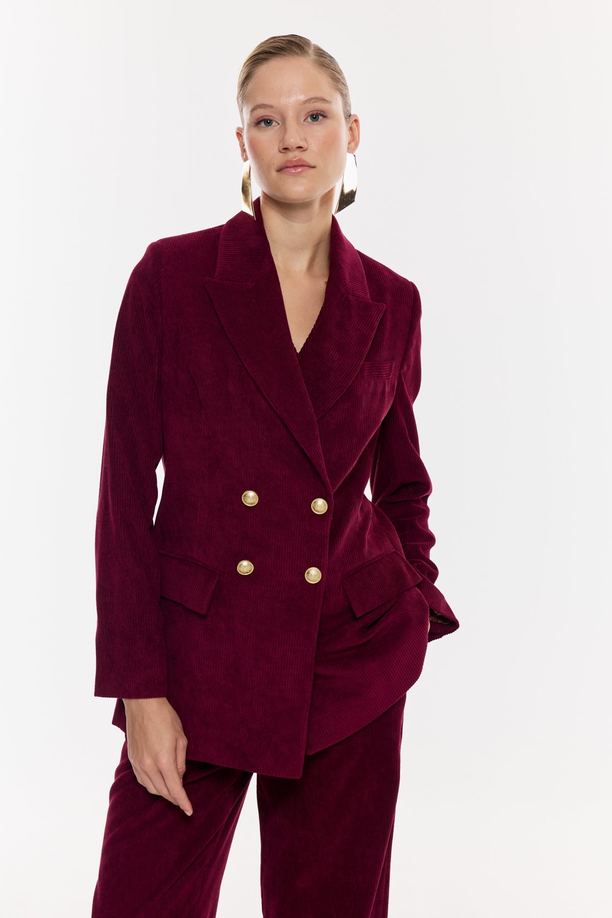 Çift Düğmeli Blazer Ceket