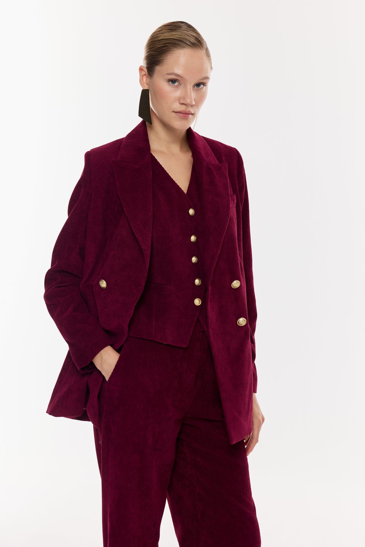 Çift Düğmeli Blazer Ceket