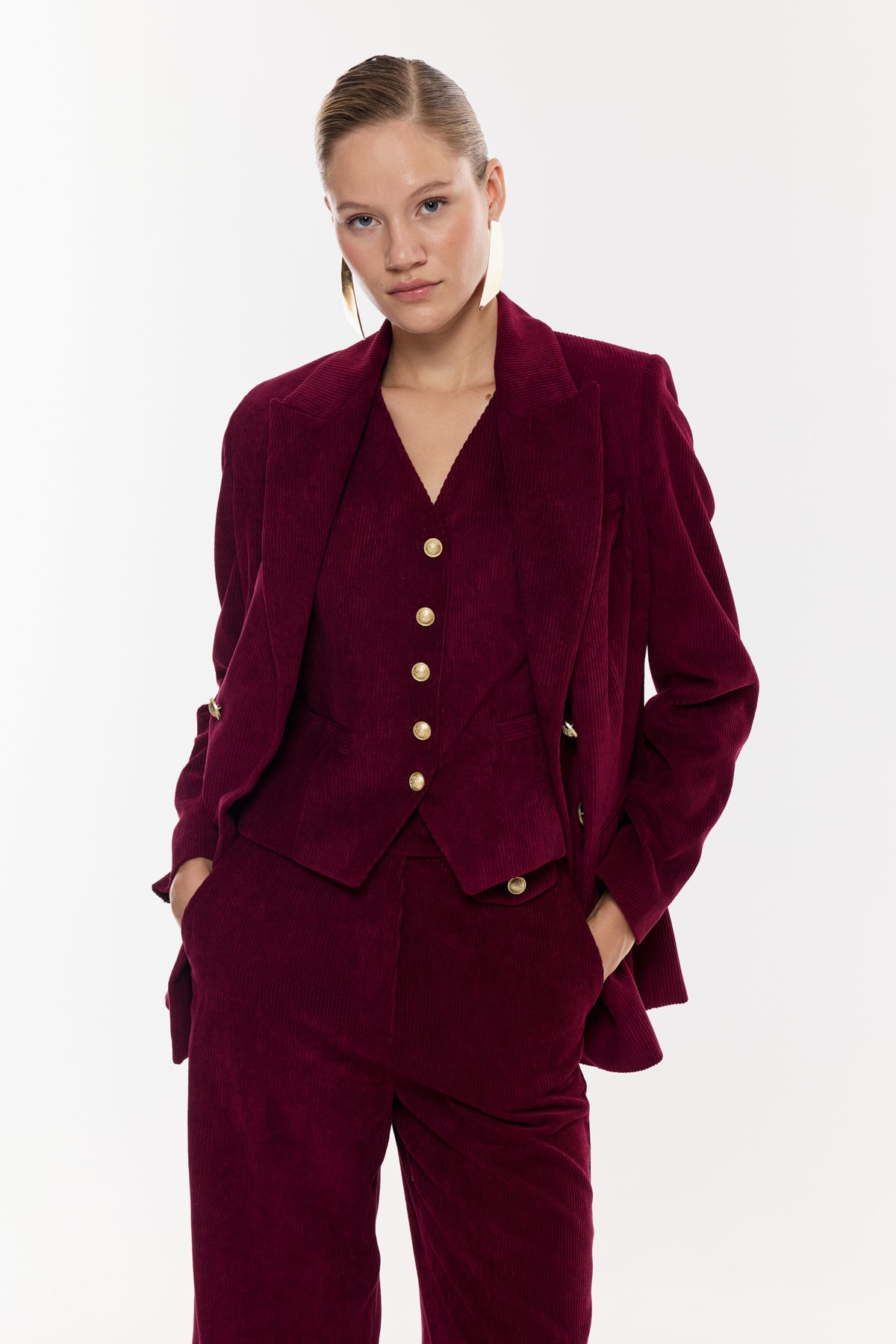 Çift Düğmeli Blazer Ceket