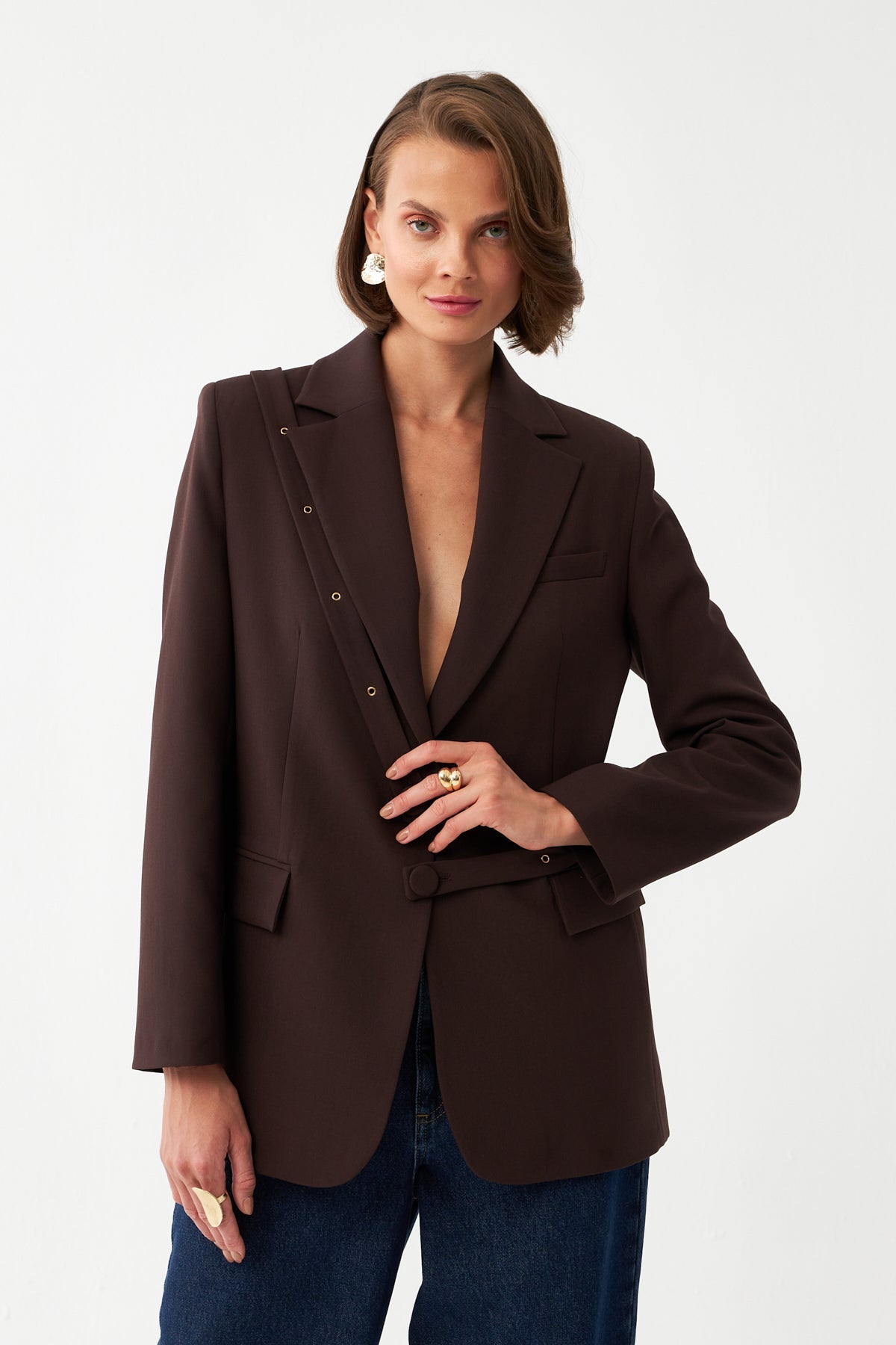 Düğme Detaylı Blazer Ceket