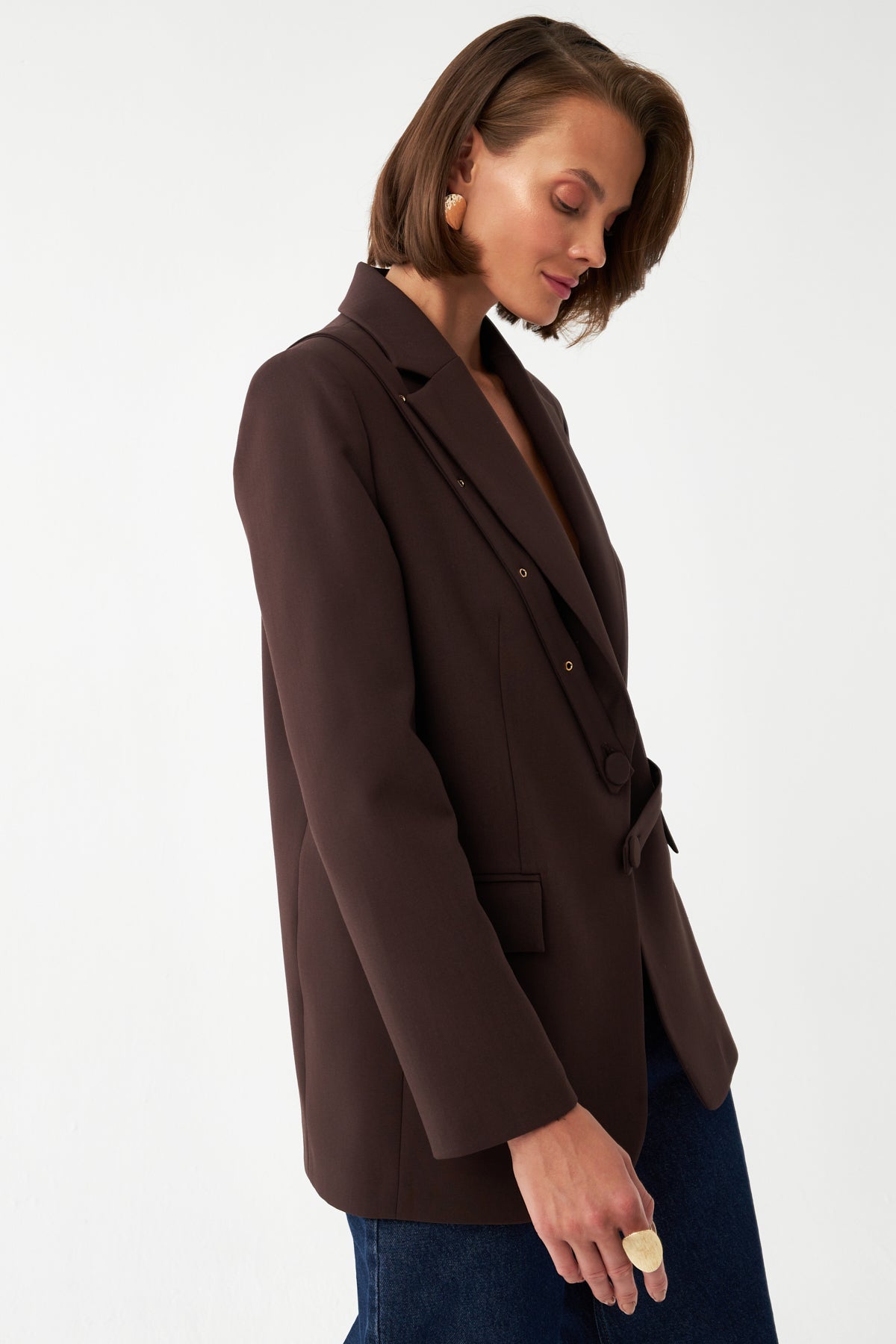 Düğme Detaylı Blazer Ceket