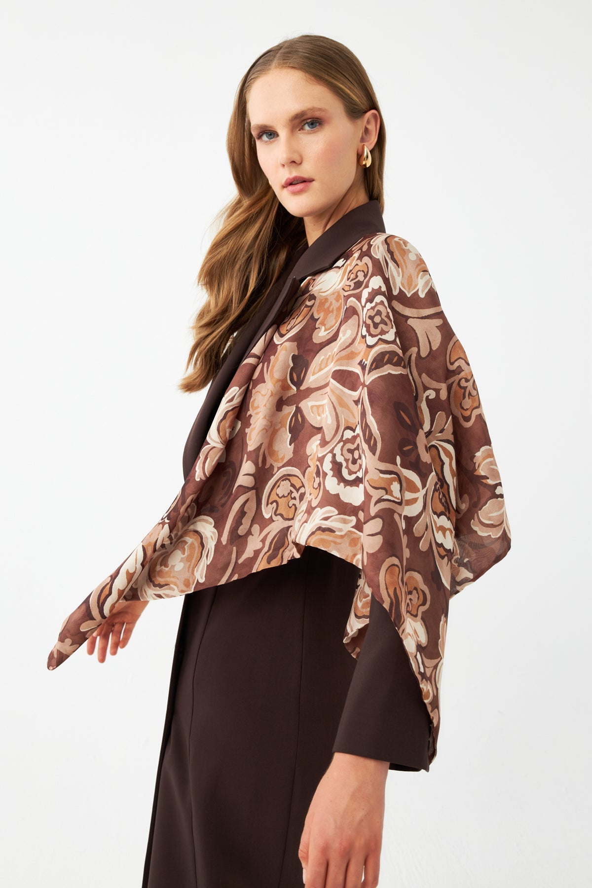 Şal Detaylı Blazer Elbise