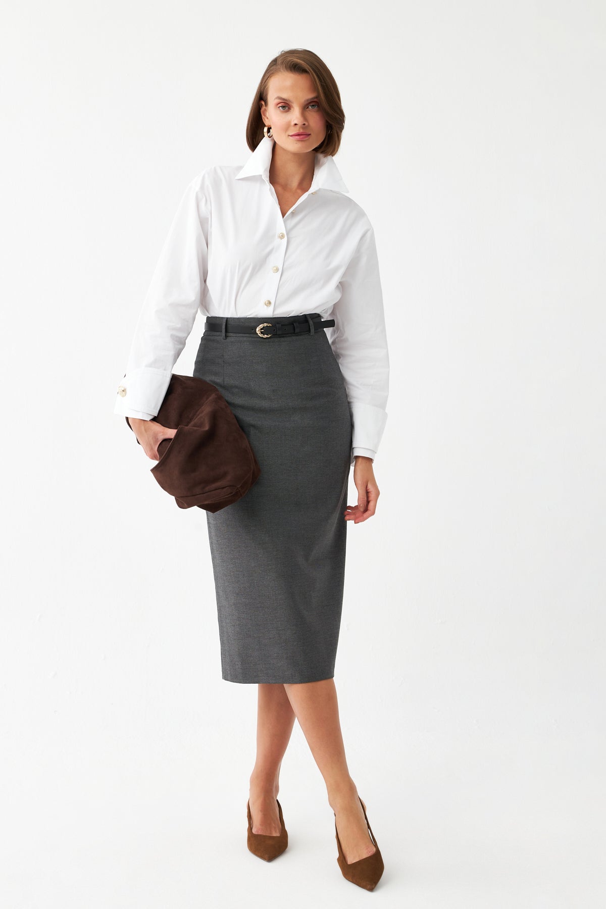 Şık Tasarım Midi Etek