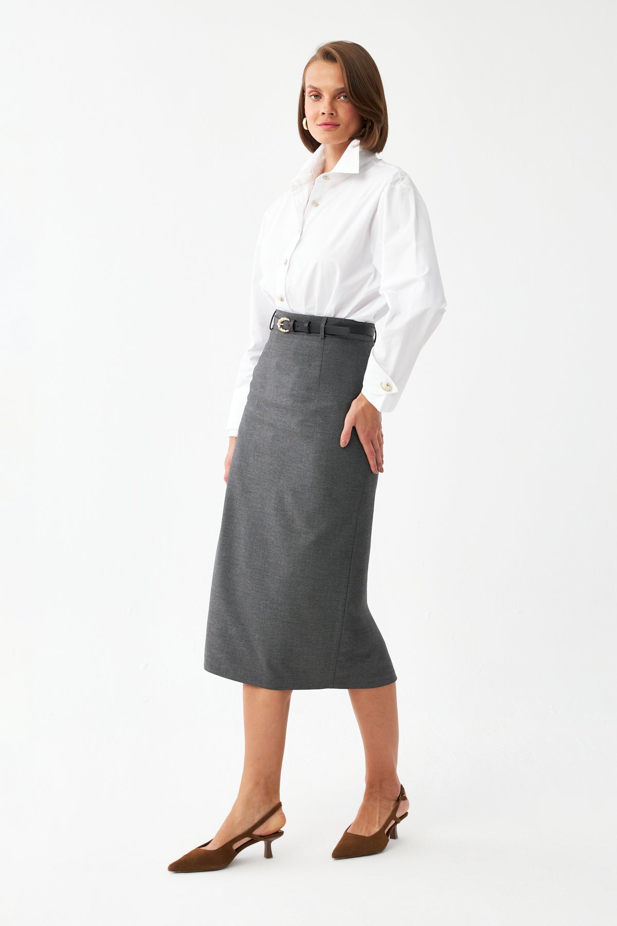 Şık Tasarım Midi Etek