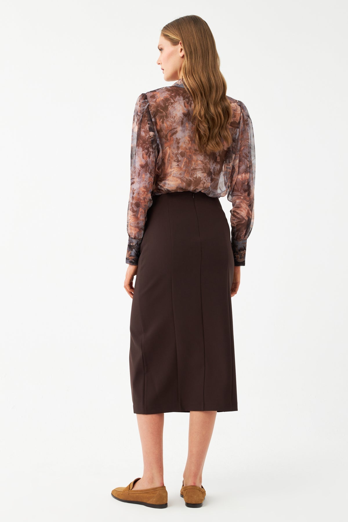 Yırtmaçlı Tokalı Kalem Etek