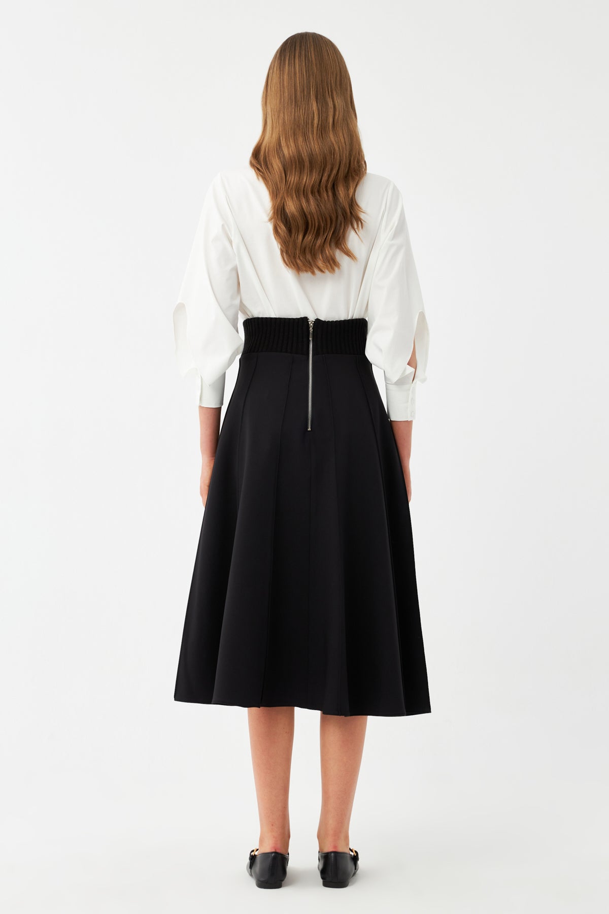 Yüksek Bel Midi Etek