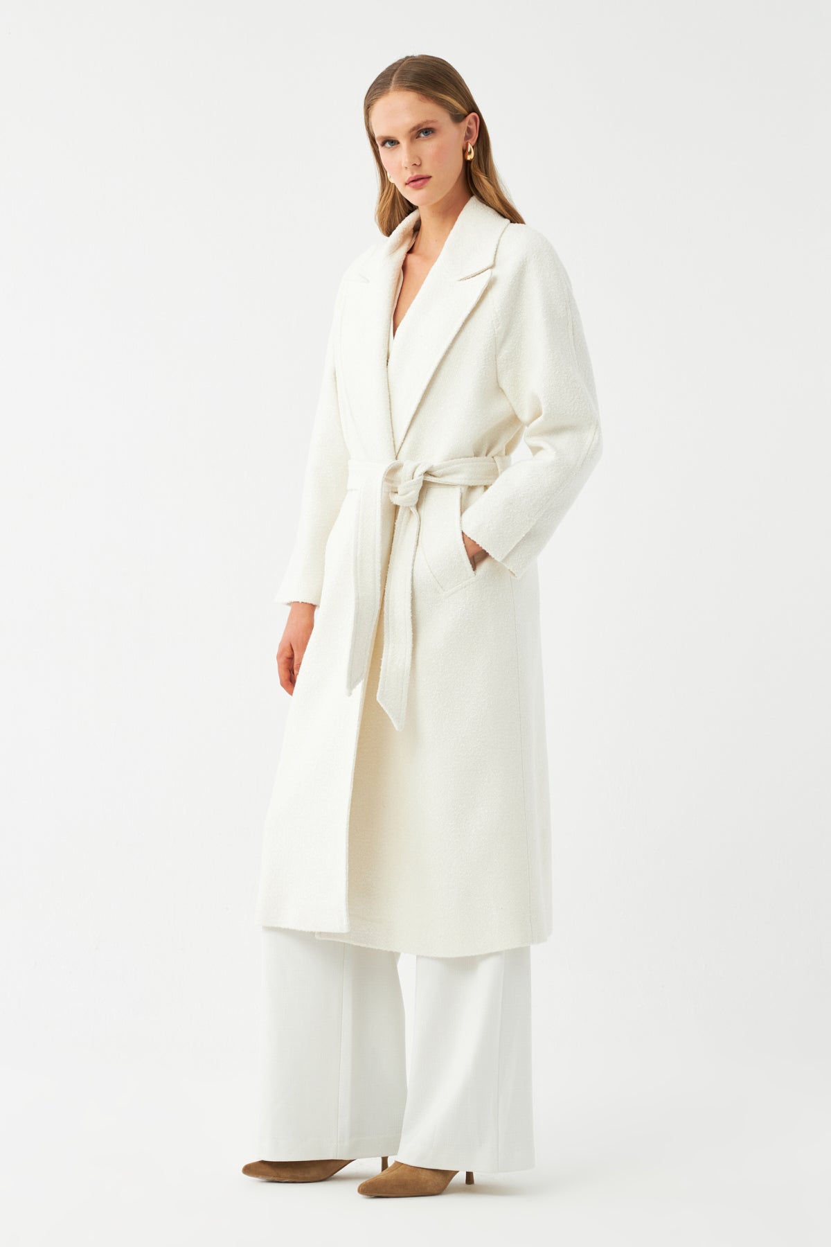 Kemerli Uzun Kaşe Kaban