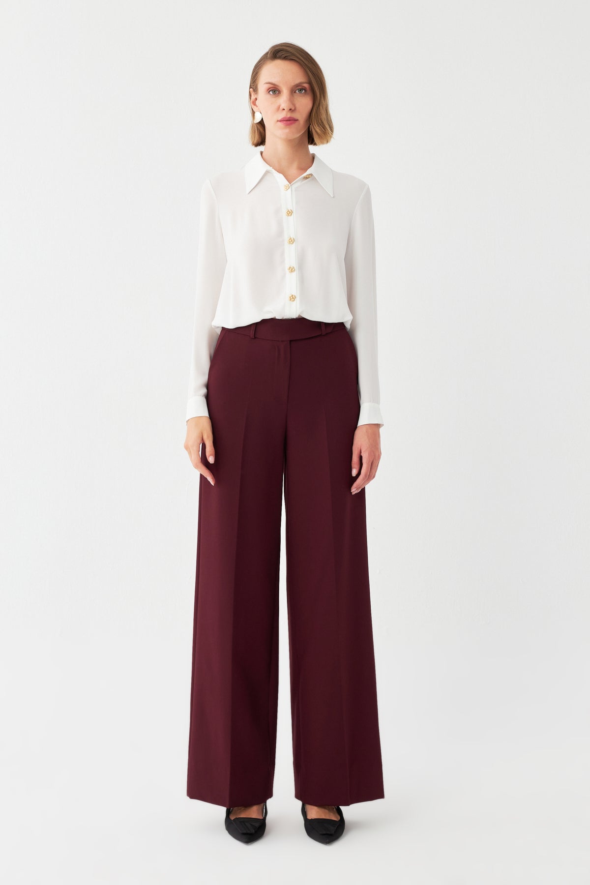 Yüksek Bel Geniş Paça Pantolon