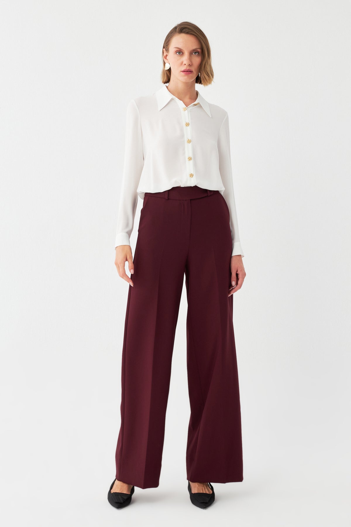 Yüksek Bel Geniş Paça Pantolon