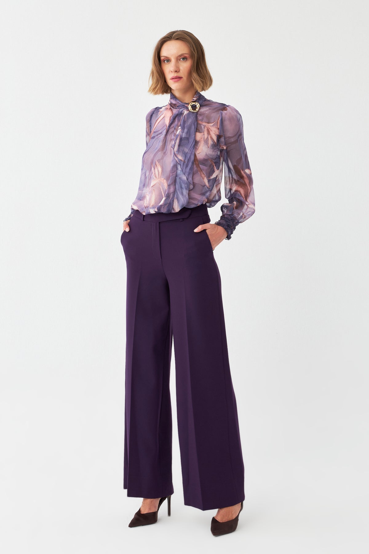 Yüksek Bel Geniş Paça Pantolon