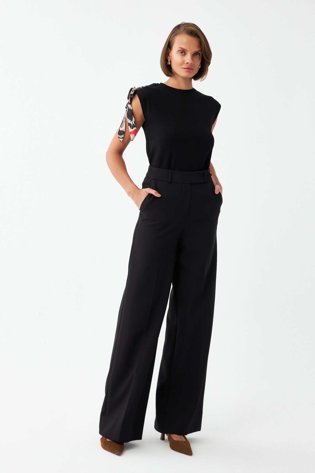 Yüksek Bel Geniş Paça Pantolon