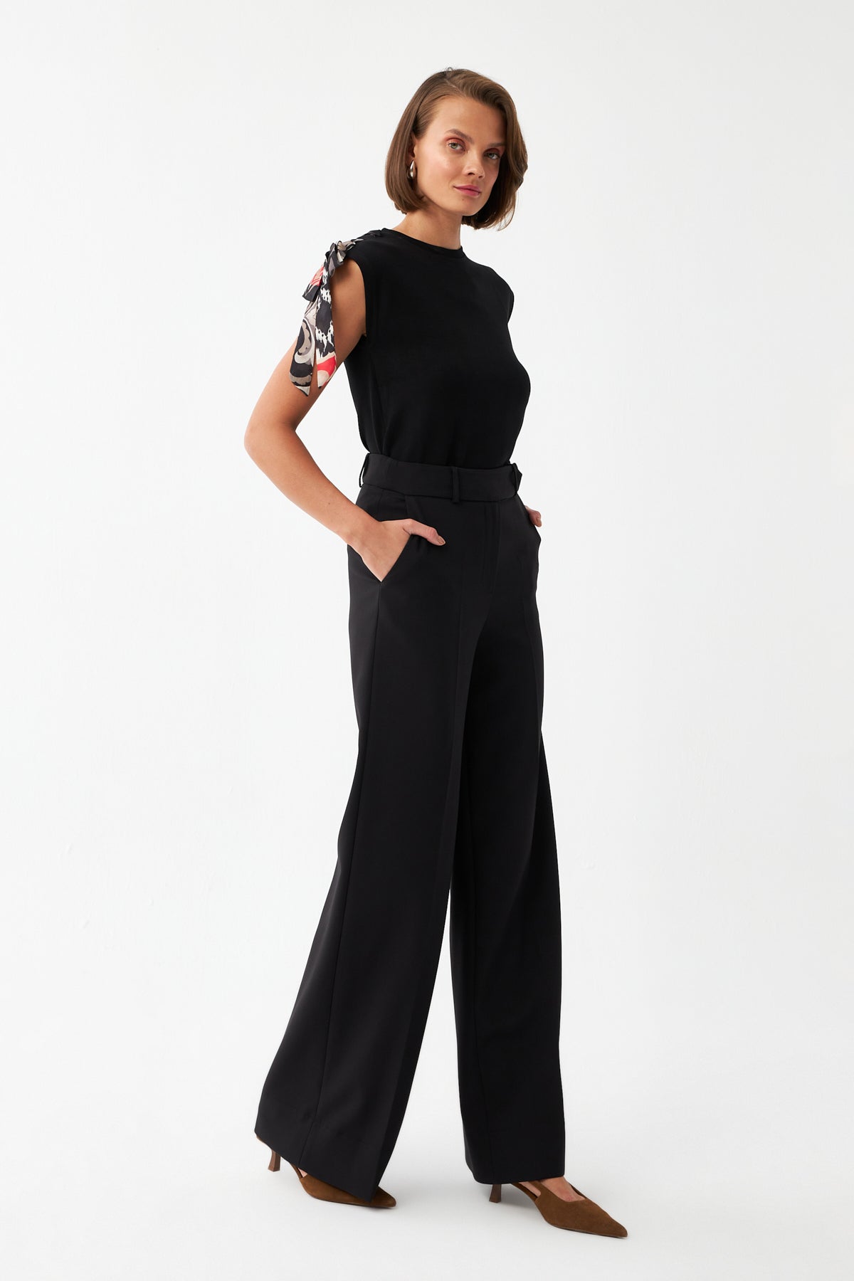 Yüksek Bel Geniş Paça Pantolon