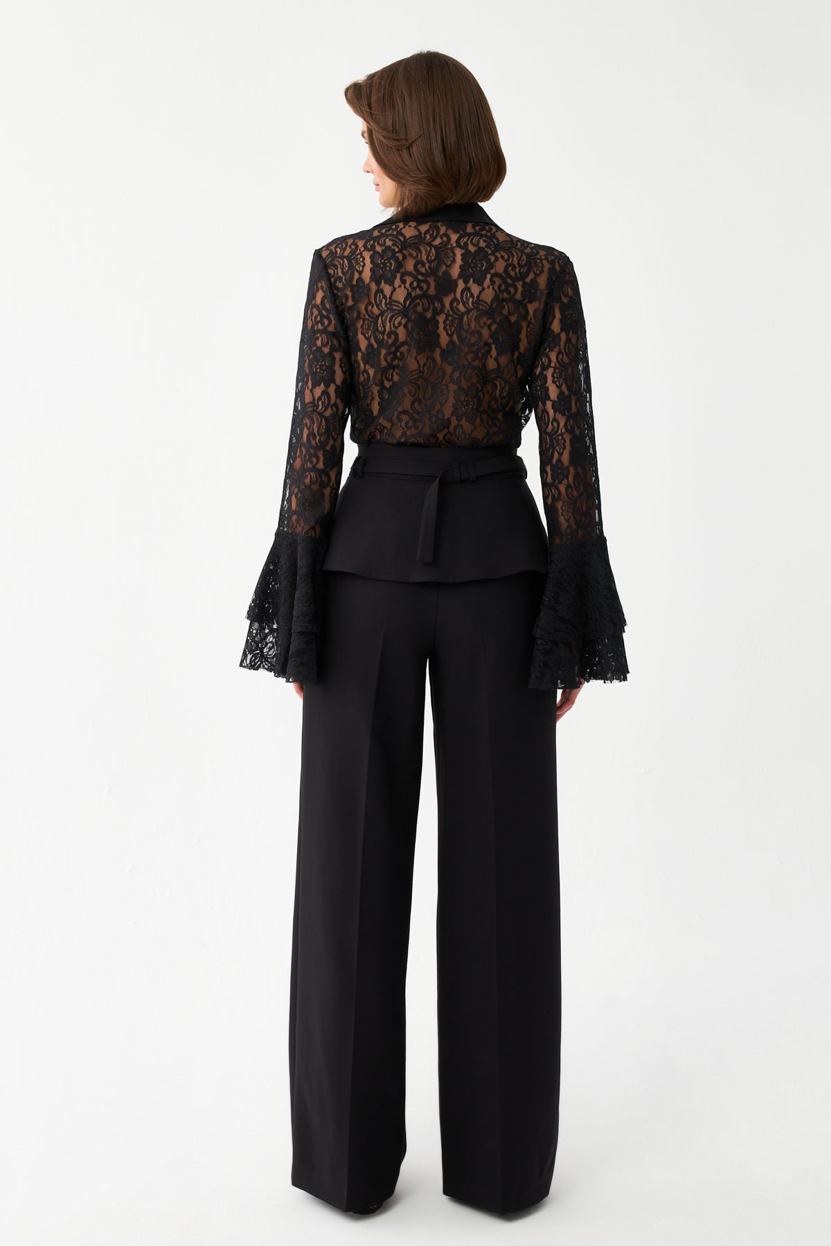 Kuşak Detaylı Palazzo Pantolon