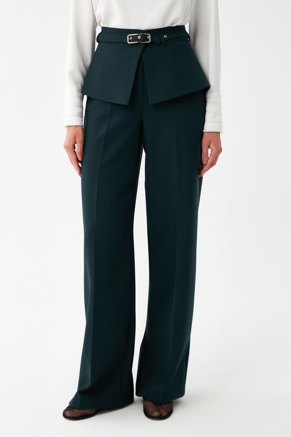 Kuşak Detaylı Palazzo Pantolon