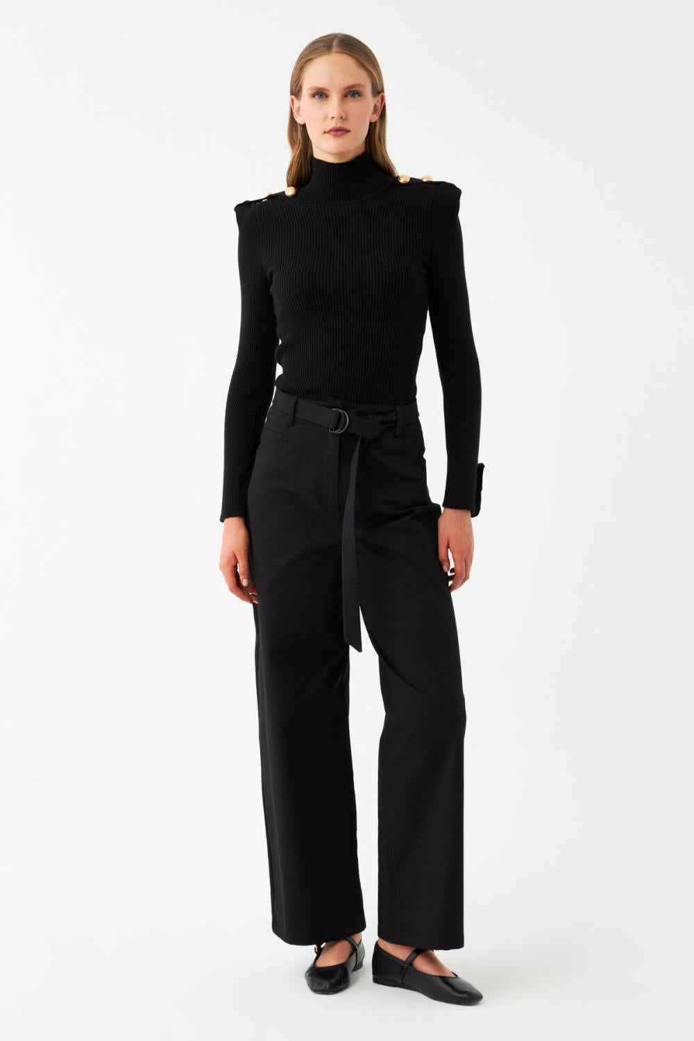 Kemerli Bol Paça Pantolon