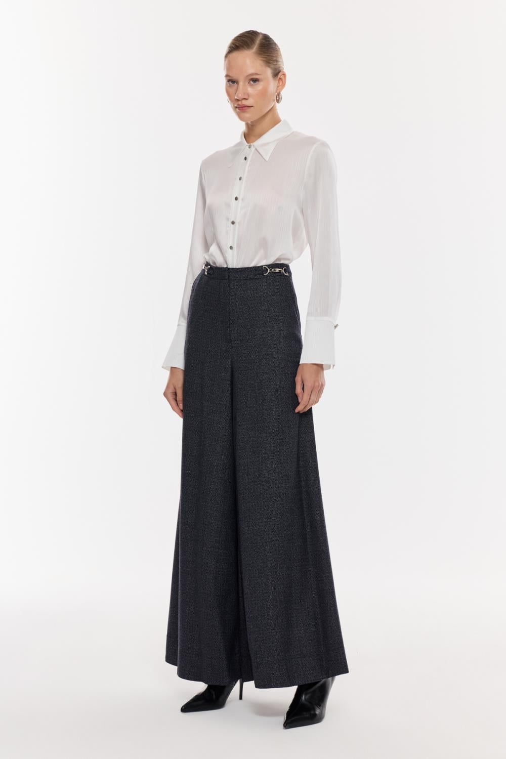 Aksesuar Detaylı Palazzo Pantolon