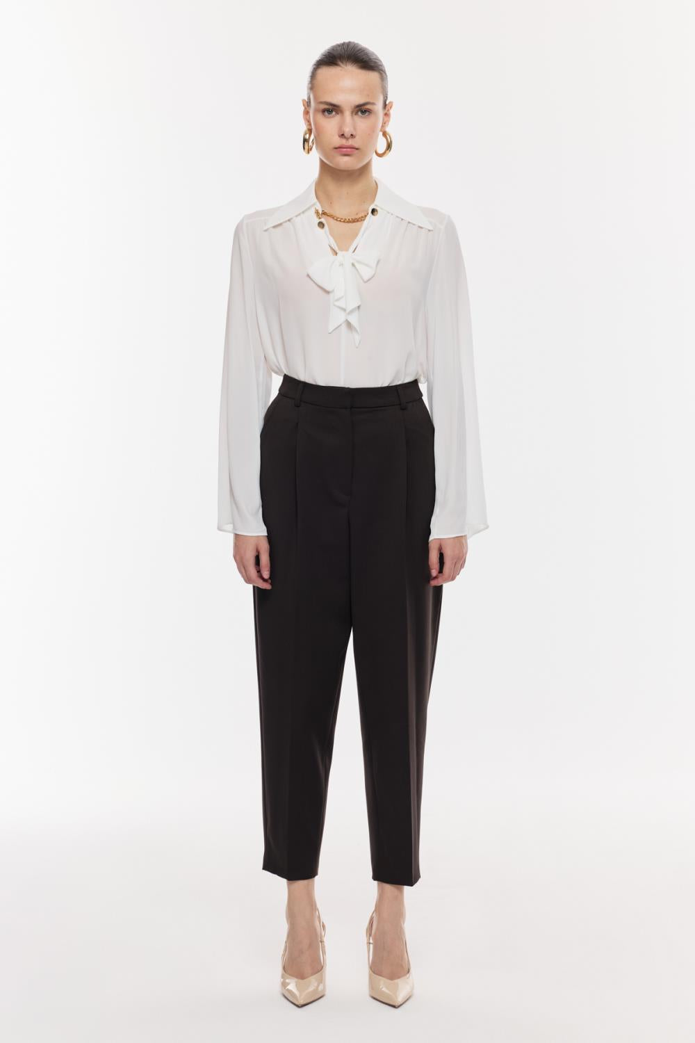 Yüksek Bel Şık Kumaş Pantolon