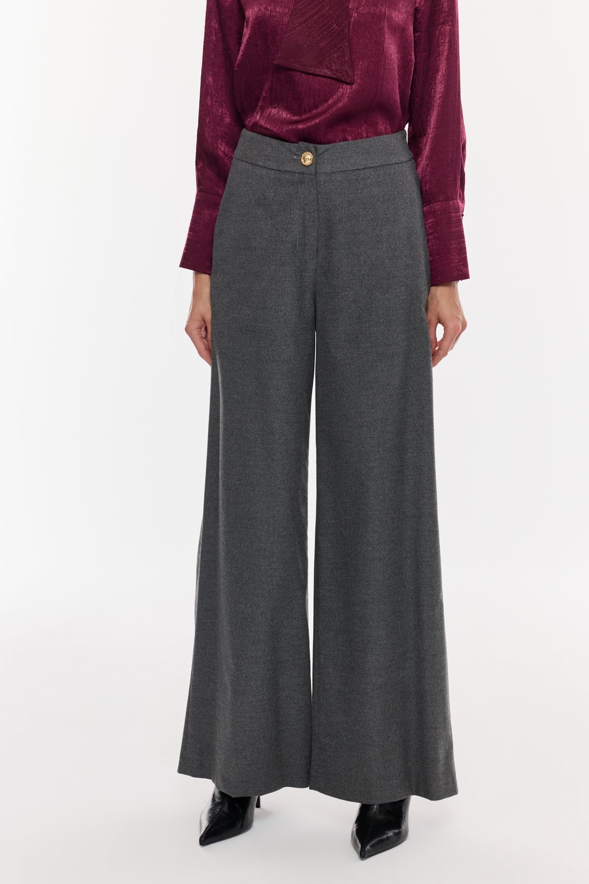 Geniş Paça Tok  Kumaş Pantolon