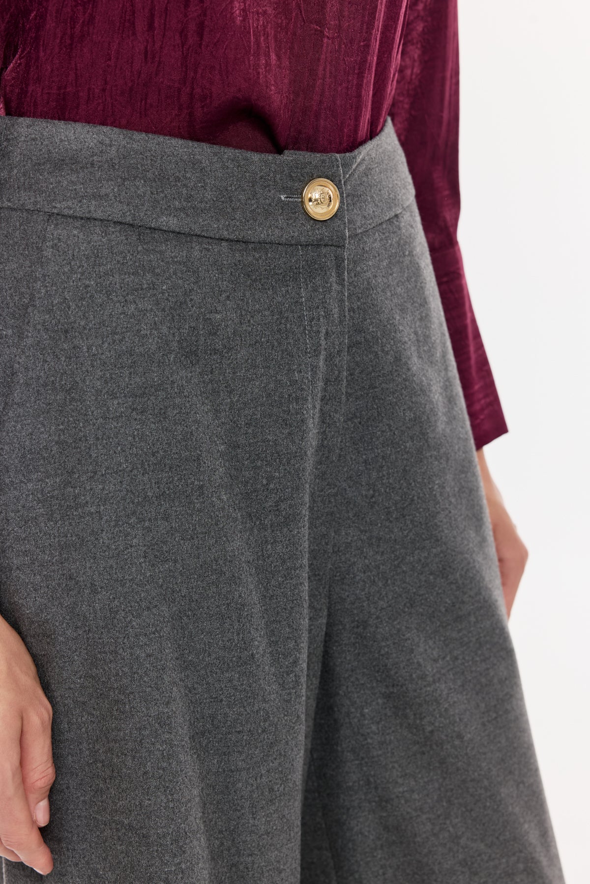 Geniş Paça Tok  Kumaş Pantolon