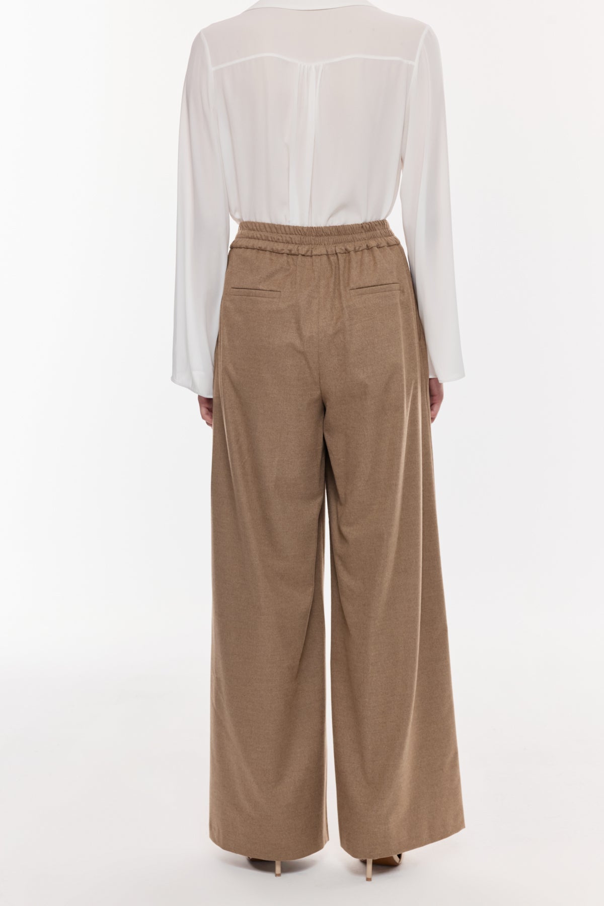 Geniş Paça Tok Kumaş Pantolon