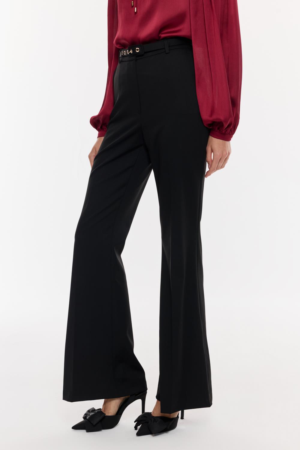 Kemer Detaylı Dökümlü Kumaş Pantolon