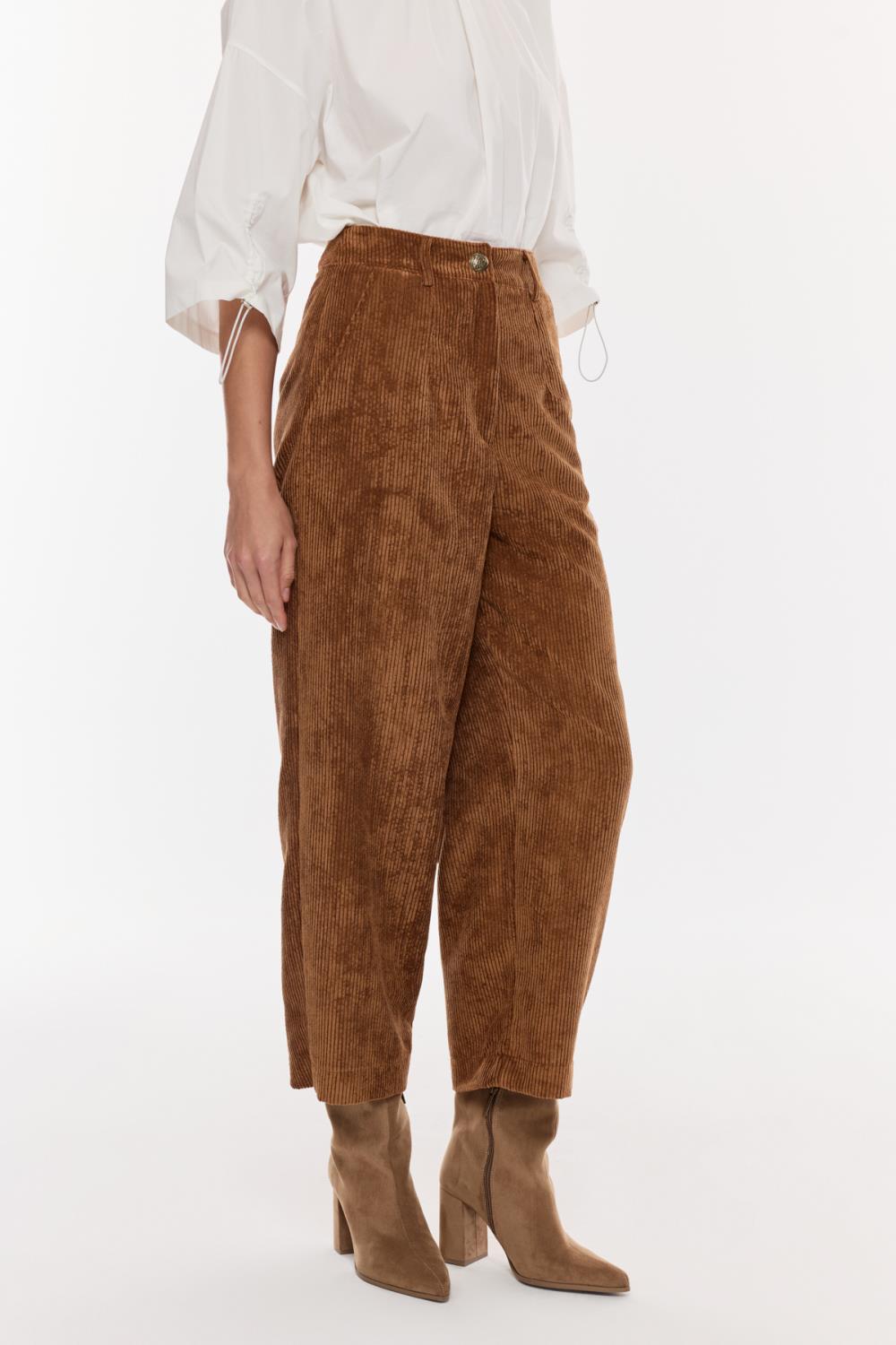 Kadife Yüksek Bel Pantolon