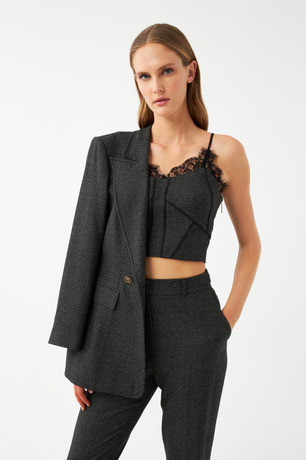 Düz Kesim Blazer Ceket