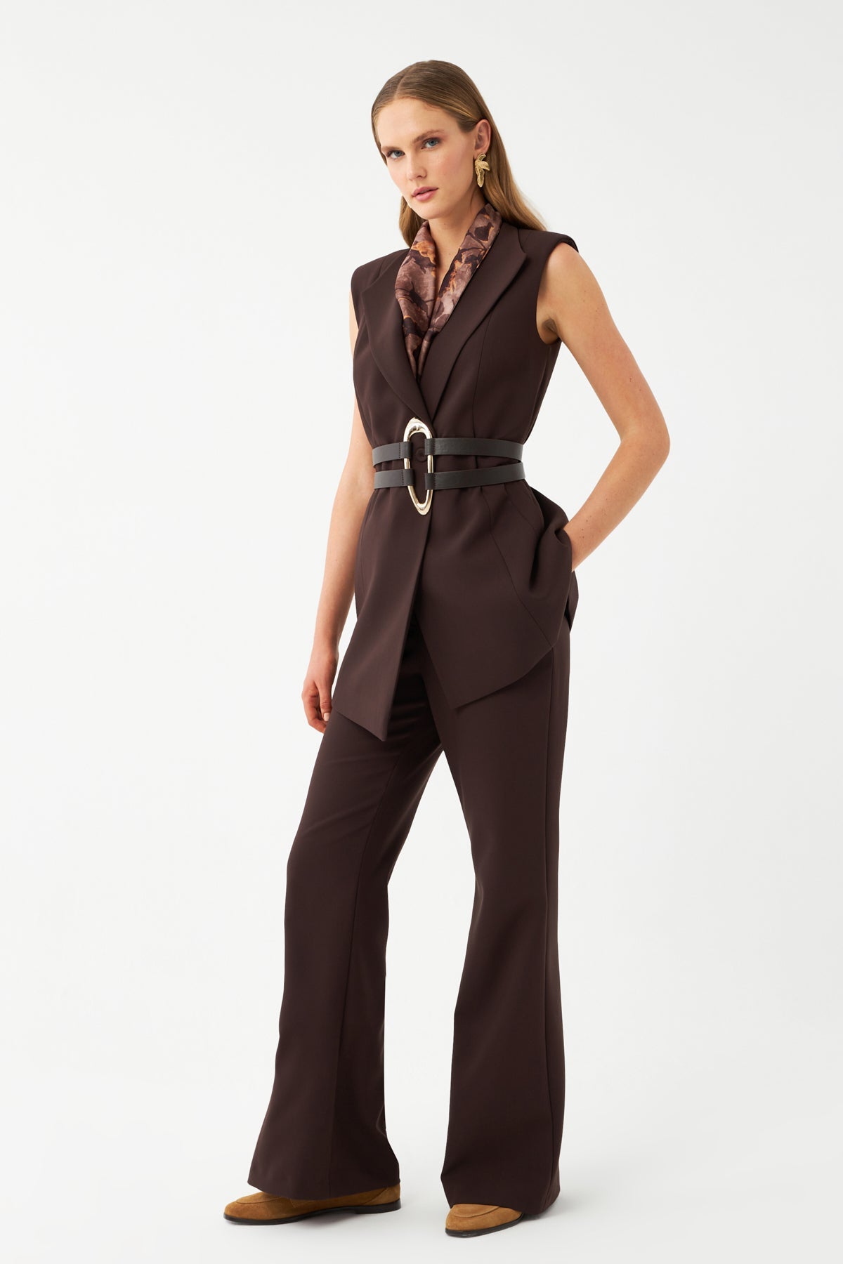 Yelek-Bol Paça Pantolon Takım