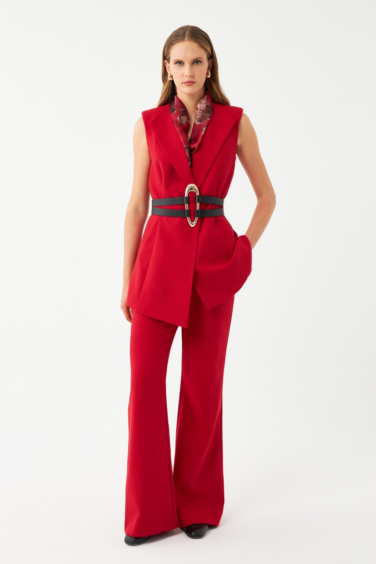 Yelek-Bol Paça Pantolon Takım