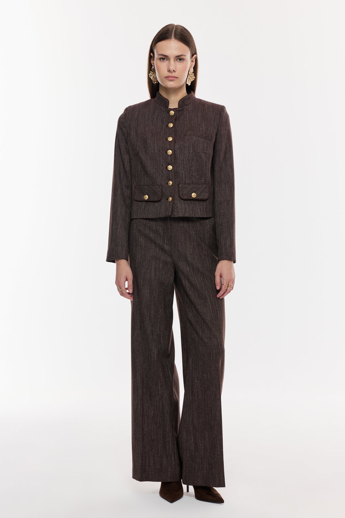 Düğme Detaylı Klasik Kadın Takım