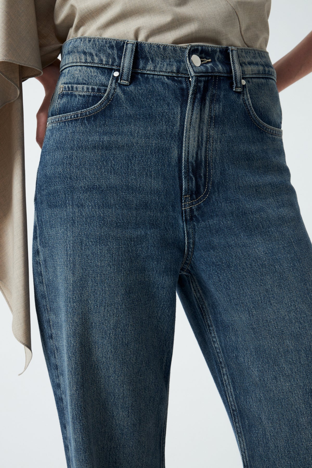 Yüksek Bel Denim Pantolon - Açık Mavi