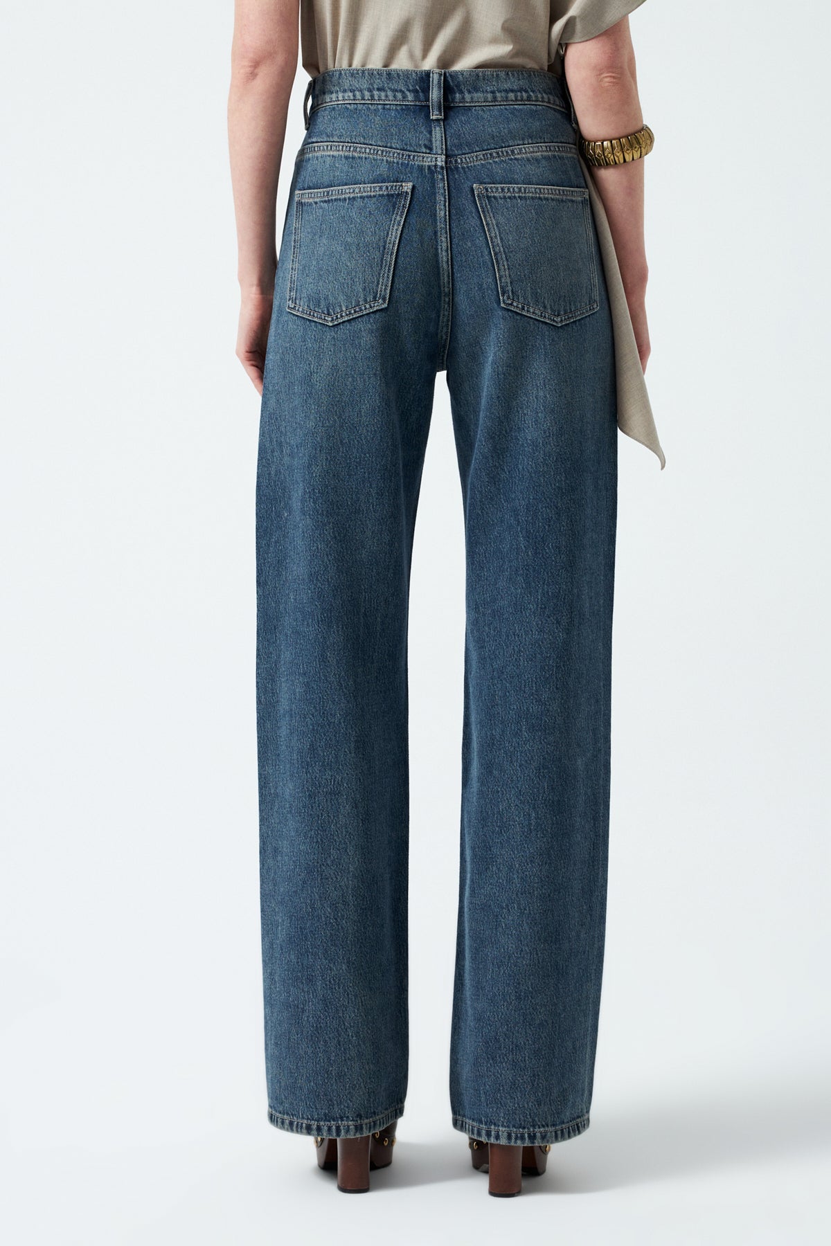 Yüksek Bel Denim Pantolon - Açık Mavi
