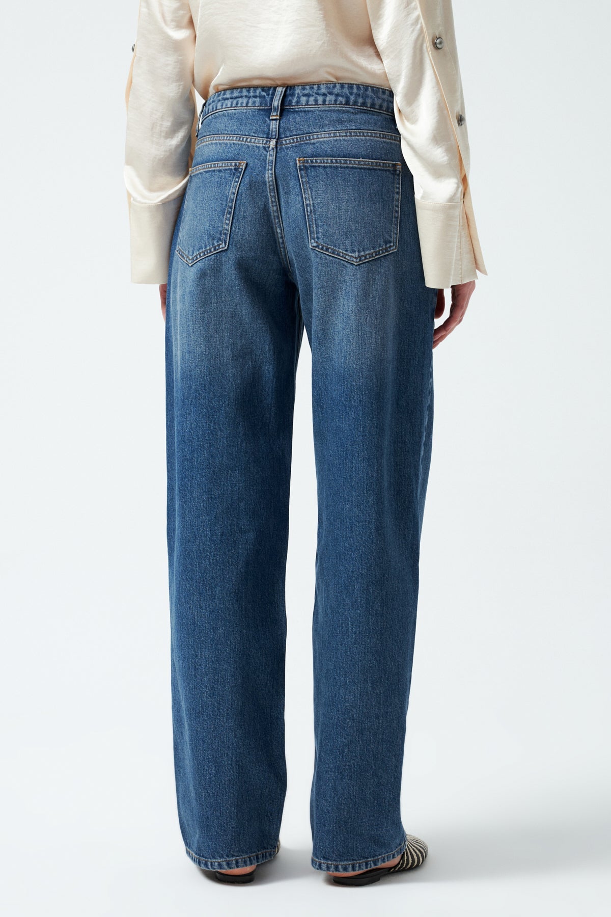 Yüksek Bel Denim Pantolon - Lacivert