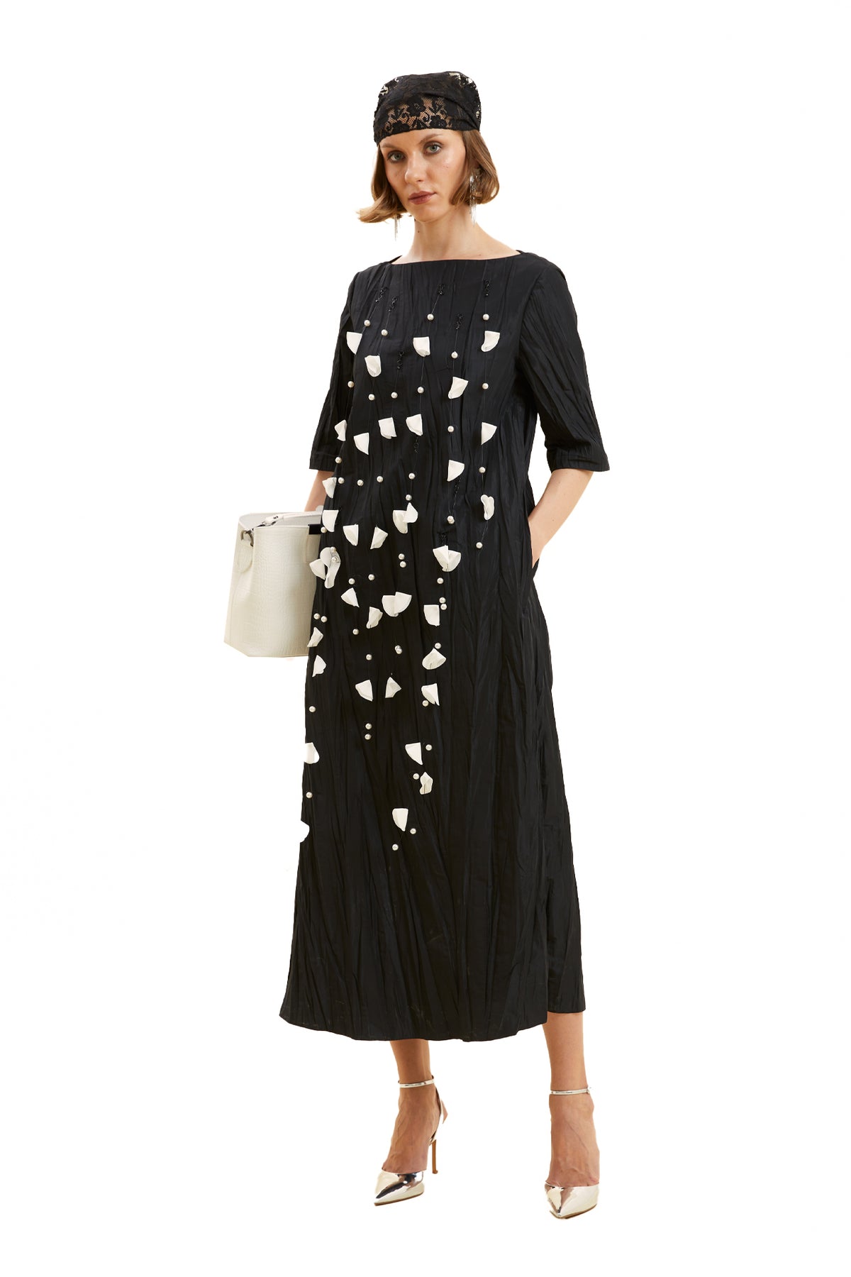 Aplikli Kraş Tafta Elbise