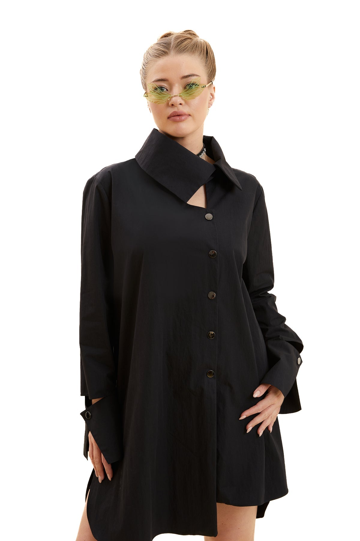 Hakim Yakalı Asimetrik Gömlek