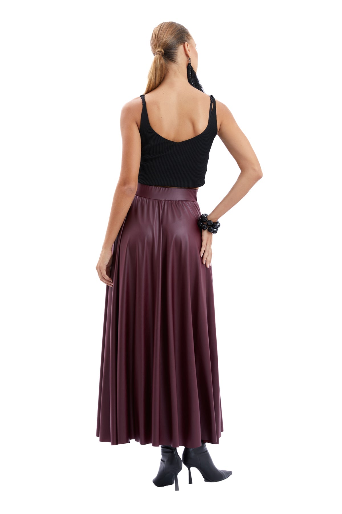 Beli Lastikli Deri Etek